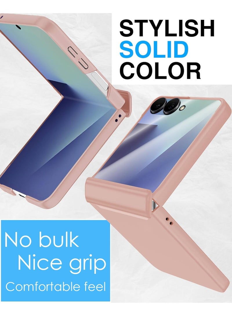 GKK Samsung Galaxy Z Flip 7 Case, Hinge Protection, Built-in Screen Protector, Wireless Charging, Shockproof, Slim Rugged Phone Protective Case for Galaxy Z Flip 7 Pink - Image 2